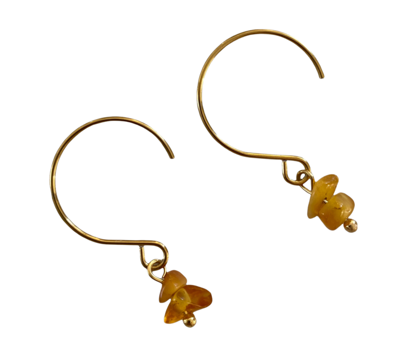 Amber Golden Hoop Earrings