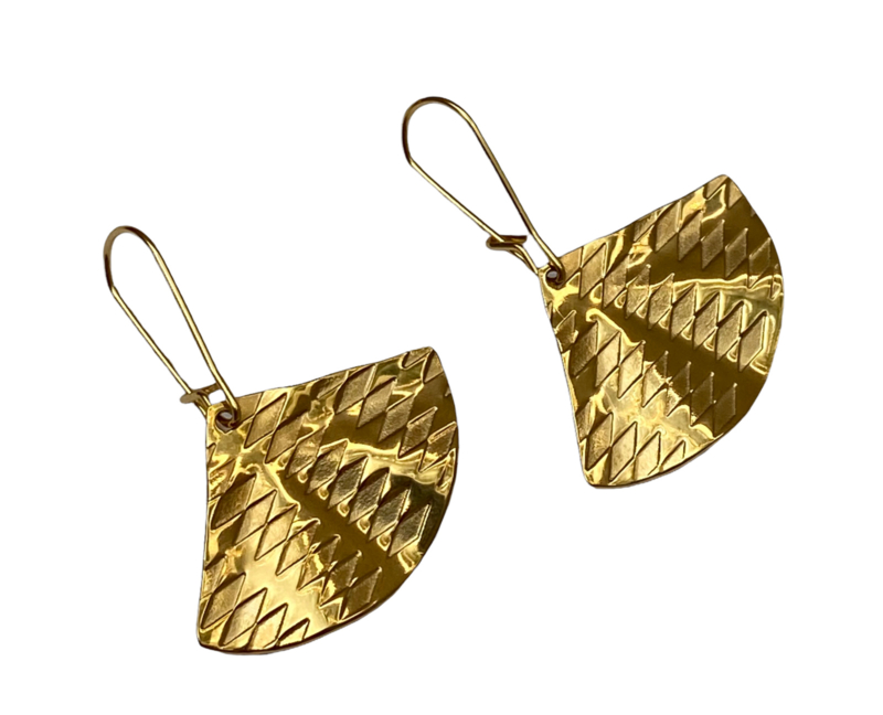 Bybjor Golden Fan Earrings
