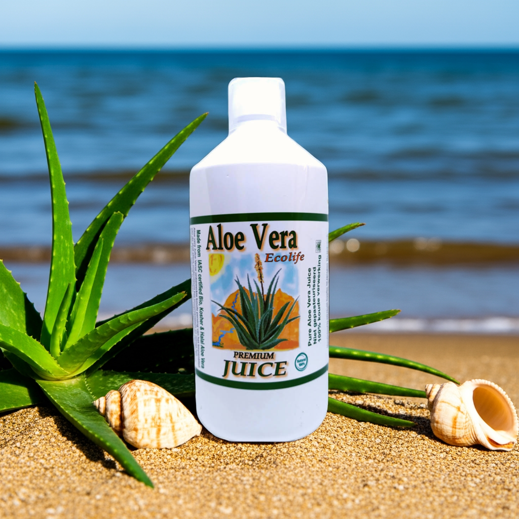 1 fles Premium Aloe vera Juice - biologische aloë vera - Vegan - Gluten vrij