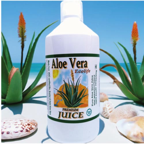 1 fles Premium Aloe vera Juice - biologische aloë vera - Vegan - Gluten vrij