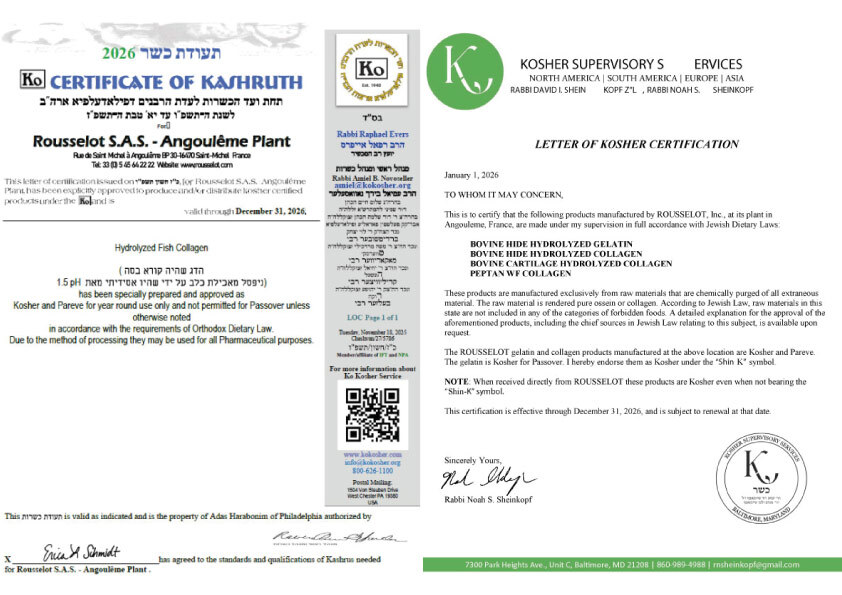 Kosher certificaat collageen