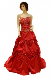 Gedrapeerde strapless bruidsjurk met sleep 112910