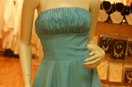 Strapless blauwe korte jurk ( Nr. K- b01 )
