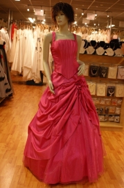 Jurk met strik PSF -113008 fuchsia
