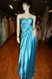 Hartvorm strapless galajurk SYR M0029 turquoise