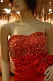 Strapless bruidsjurk met sleepje PSF - 112900 rood