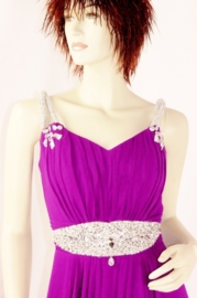 A-lijn jurk in chiffon MLS -2169 paars