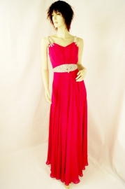 A-lijn jurk in chiffon stof MLS -2169 fuchsia