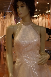 Blingbling halter model ivoorkleur bruidsjurk ( Nr. HZD-1003 )