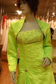 Strapless jurk met bijpassend jasje PSF -111304 groen