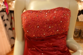 Strapless bruidsjurk met sleepje PSF - 0001 rood