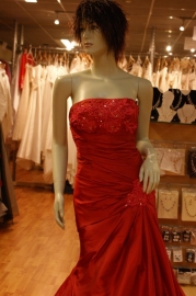 Zeemeermin model bruidsjurk met sleep  PSF -019  rood