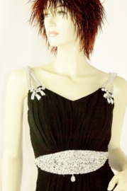 A-lijn jurk in chiffon MLS -2169 zwart