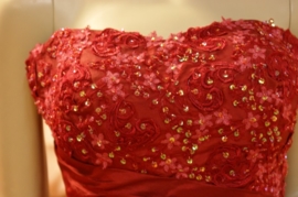 Strapless bruidsjurk met sleep PSF - 111303 rood