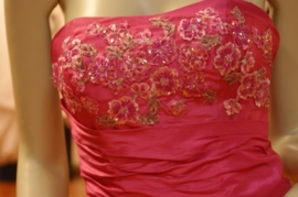 Zeemeermin model bruidsjurk  met sleep PSF -019 fuchsia