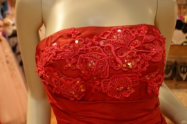 Zeemeermin model bruidsjurk met sleep  PSF -019  rood