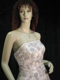 Strapless bruidsjurk met zilver bewerking ( Nr. psf H0887 )