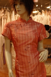 Chinese jurk met korte mouw  ( Nr.  TZL - 01 )