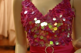 Off-shoulder baljurk YL -2726 hot pink