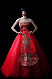 Prachtige strapless jurk 1007