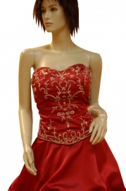 Gedrapeerde strapless bruidsjurk met sleep 112910