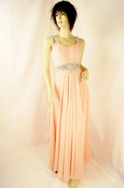 A-lijn jurk in chiffon stof MLS -2169 lichtzalm