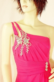 One shoulder galajurk MD - A115 fuchsia