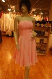 Strapless roze korte  jurk ( Nr.K - r01 )