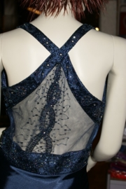 Galajurk met doorzichtig rugpand SYR 22867 donkerblauw