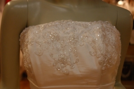 Mooie strapless jurk met glittertjes 9816