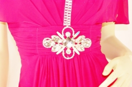 Galajurk met mouwtjes MD-3001 fuchsia
