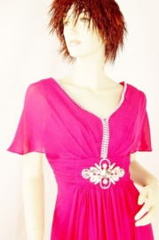 Galajurk met mouwtjes MD-3001 fuchsia