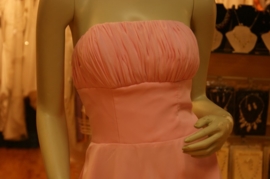 Strapless roze korte  jurk ( Nr.K - r01 )