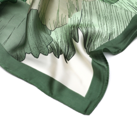 Sjaal - Bloem Print Groen - Elegante Vierkante Sjaal