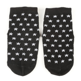 4812 antislip sokken zwart met lichtgrijze sterren - anti slip sokjes