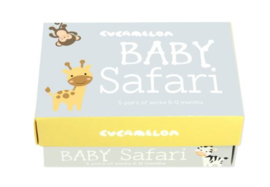 Cadeaudoosje met 5 paar babysokjes - Baby Safari