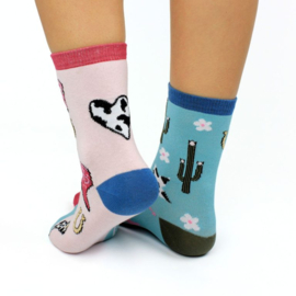 Cadeaudoos met 3 paar mix and match sokken - Yee Haw - maat 38/42