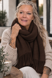 Superzachte sjaal met cashmere – donkerbruin