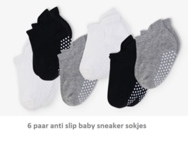5180 Anti slip baby sokken set van 6 paar in leuk sneaker model