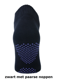 Antislip bio katoen sokken -yoga -pilates - gym - maat 39/42  zwart met paarse noppen
