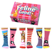 Cadeaudoos met 3 paar mix and match sokken - Feline Good - 38/42
