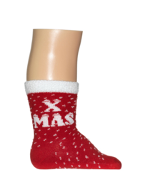 Baby kerst sok Bonnie Doon XMAS rood / wit maat 8 tot 12 mnd