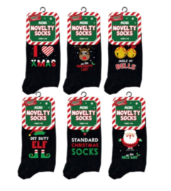 Set van 6 paar FUN kerst sokken maat 39 - 45