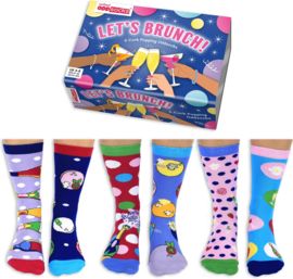 United Oddsocks - Cadeau doos met 6 mismatch sokken Let's Brunch - maat 37/42