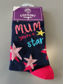 Mama Mummy sokken - Mum you're a STAR - maat 37/42