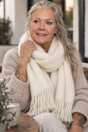 Superzachte sjaal met cashmere – crème