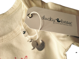 Ducky Beau romper You're My Queen - Ivoorkleur  - maat 50