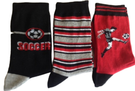 Voetbal sokken set van 3 paar maat 27-30 Soccer