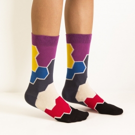 Ballonet MoleculeToy dames sokken mt 36-40 kleurige vakken