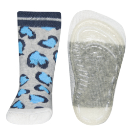 Ewers SOFTSTEP anti slip sokken leopard grijs blauw  - maat 19/20